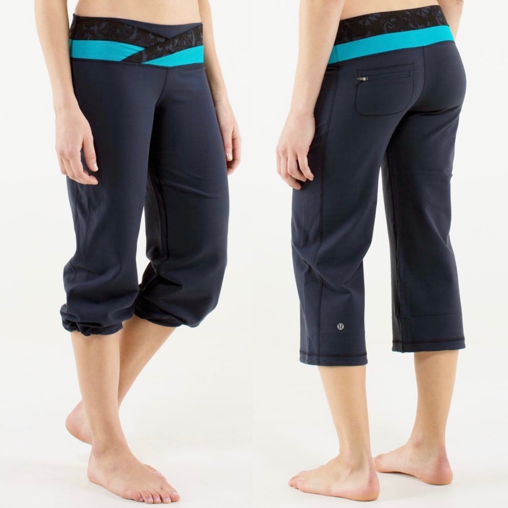 Lululemon Dharana Crop Leggings Inkwell Beautiful Baroque Inkwell Surge 8